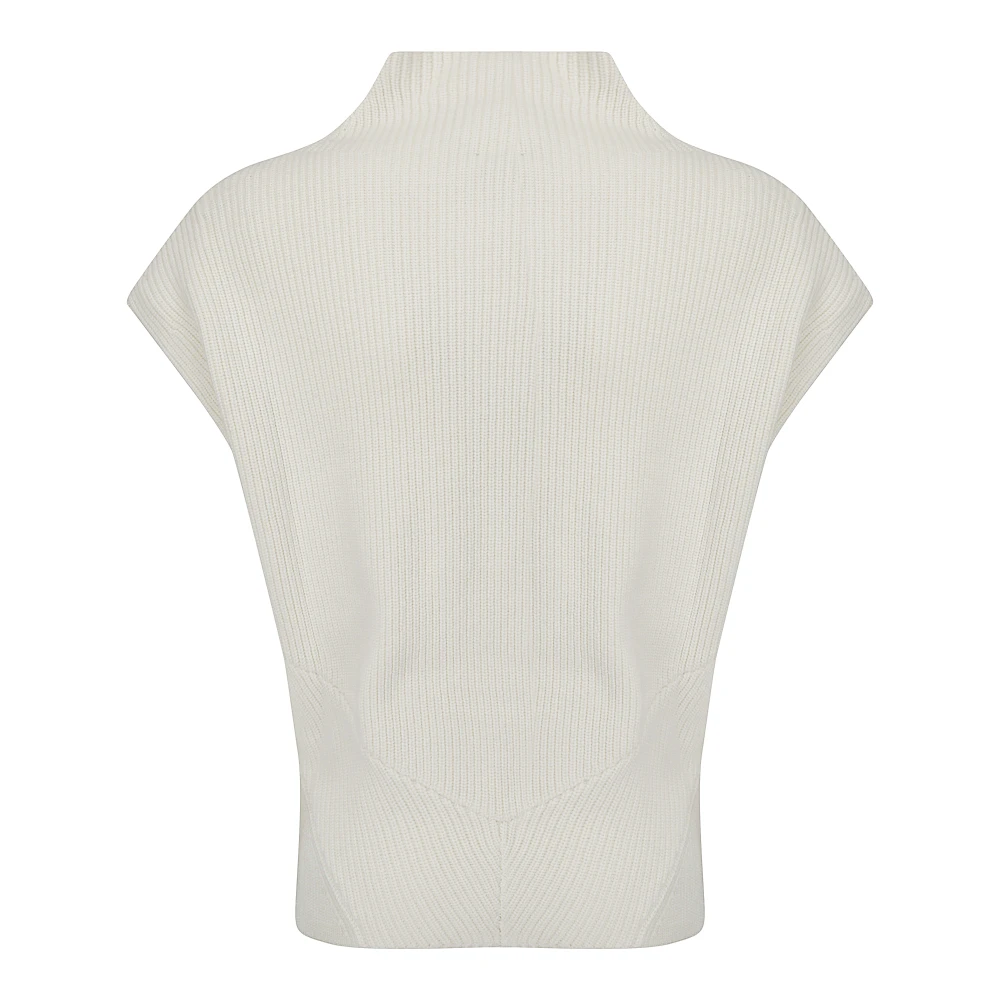 IRO Mouwloze trui met halve rits Beige Dames