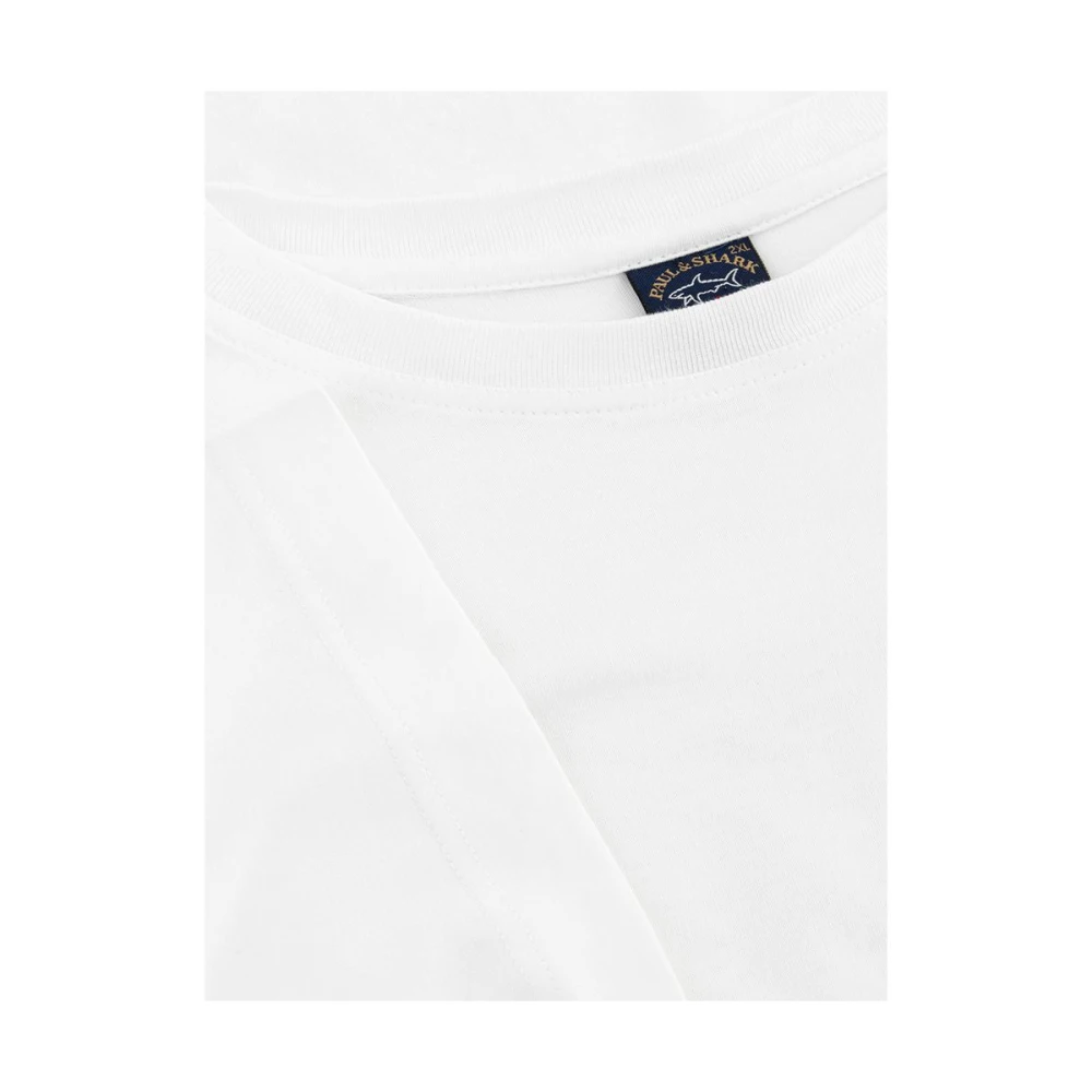 PAUL & SHARK Katoenen T-shirt met Uniek Ontwerp White Heren