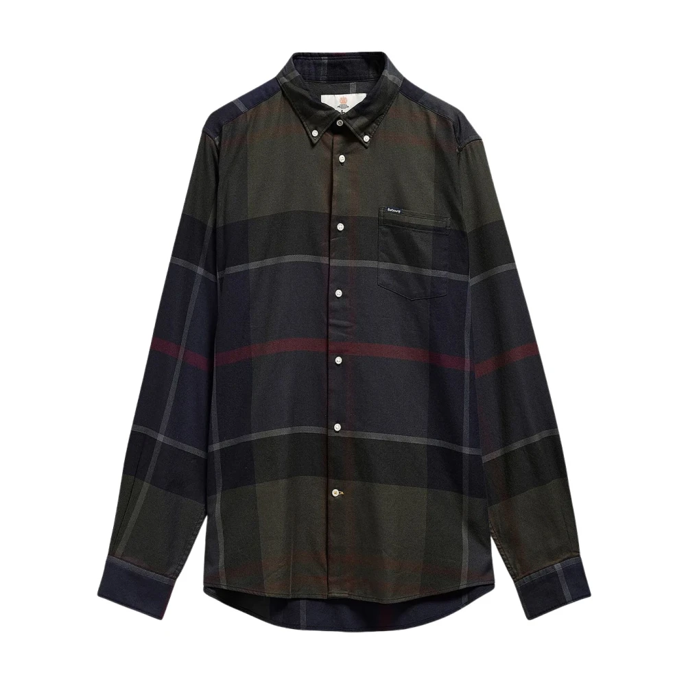 Barbour Iceloch Tailored Shadow Tartan Shirt, Green, Size M, Men - Image 2