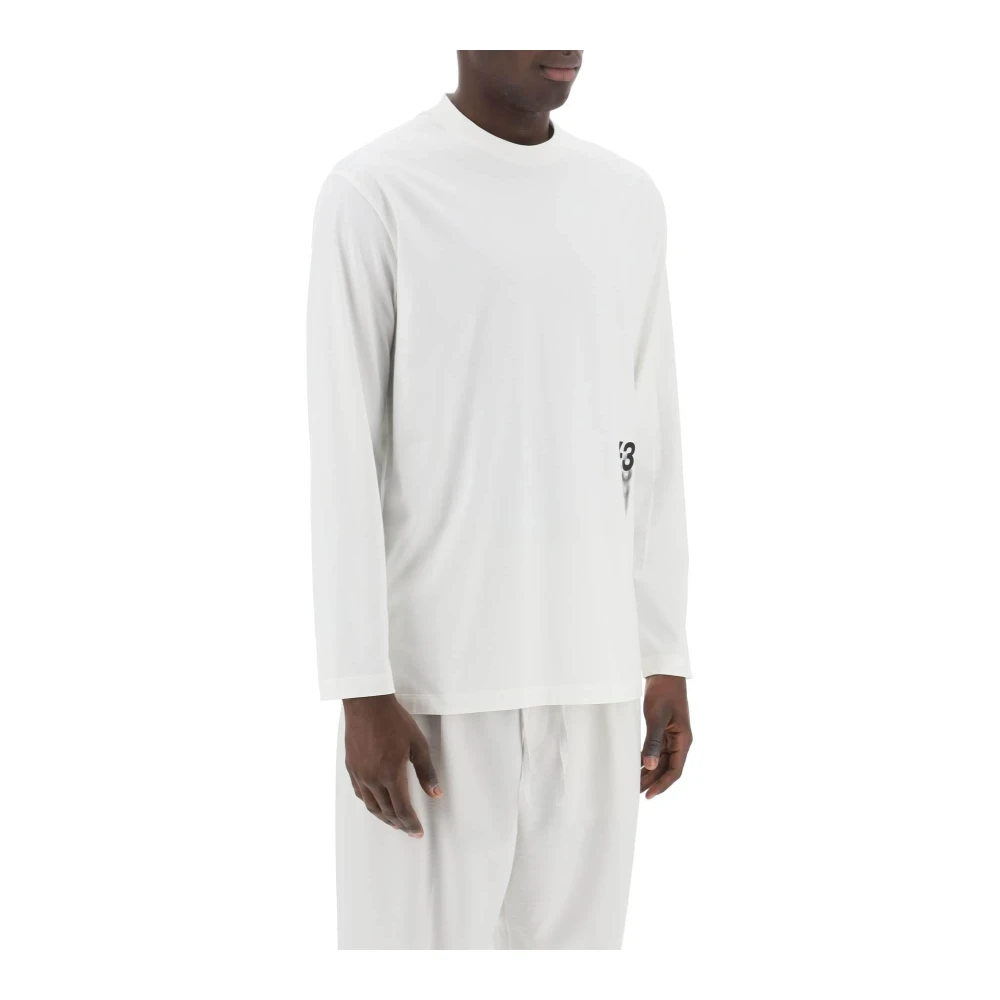 Y-3 Langemouw T-shirt met logo print White Heren