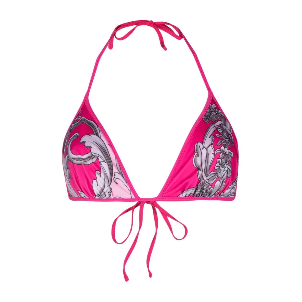 Versace Barok patroon-print bikini top Pink Dames