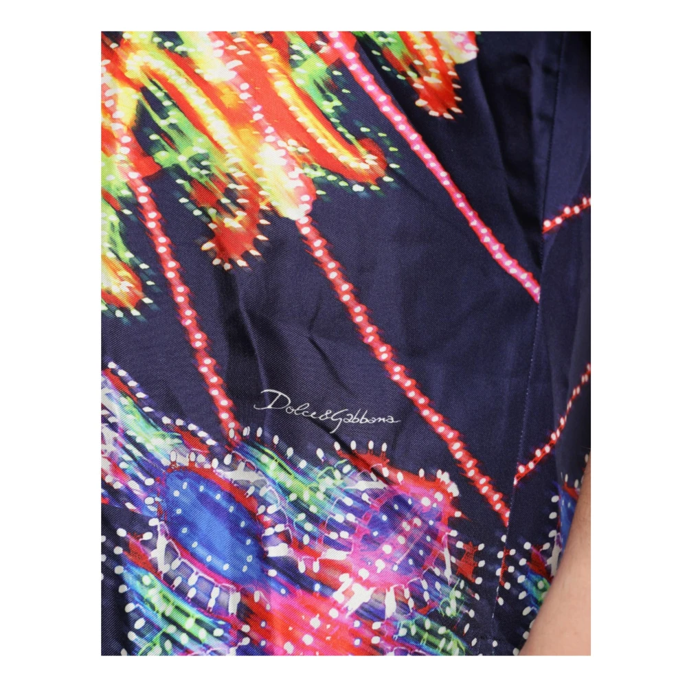 Dolce & Gabbana Zijden shirt met sterrenprint Multicolor Heren
