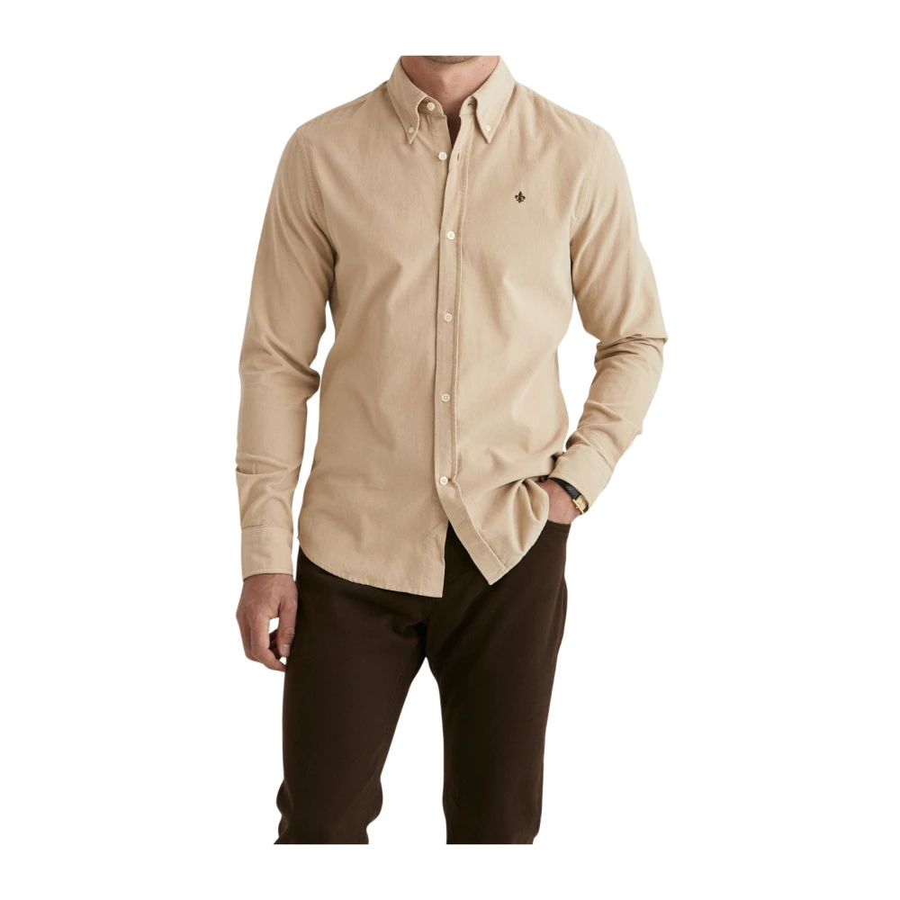 Beige Morris Douglas Cord Shirt Skjorte