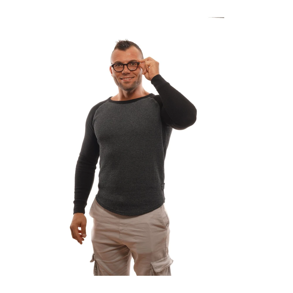 Ermenegildo Zegna Zwarte Hoorn Ronde Optische Brillen Black Heren