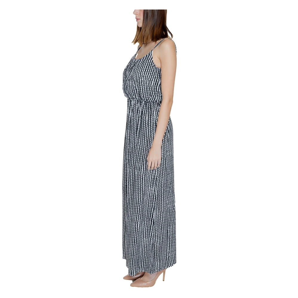 Only Zwarte Geometrische Jurk met Bandjes Black Dames