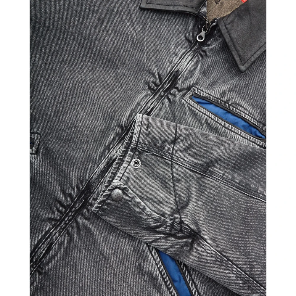 Diesel Zwarte Denim Jas J-Taylor Stijl Gray Heren