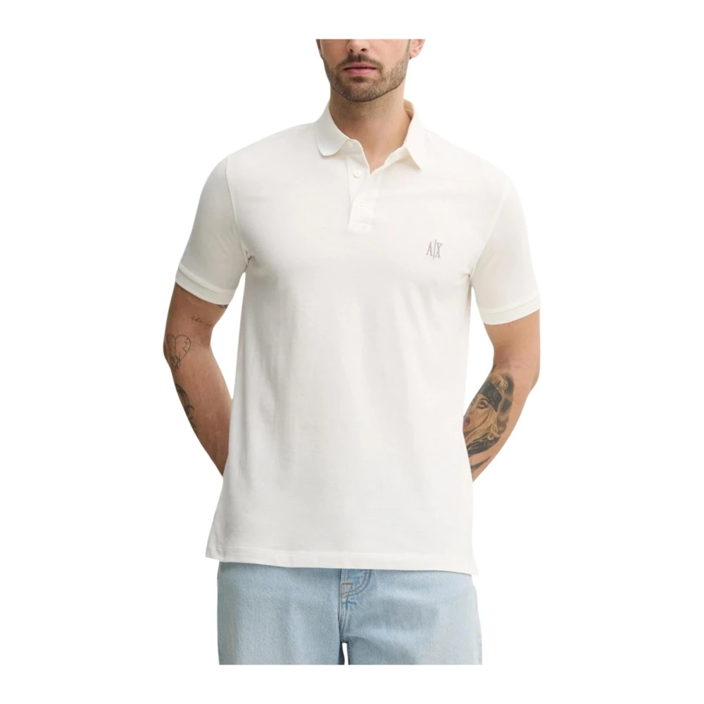Armani Exchange White Cotton Polo Shirt - IT42 | XS - Image 4