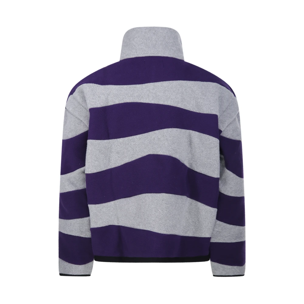 Bonsai Intarsio Halfzip Hoodie Sweatshirt in Paars-Grijs Multicolor Heren