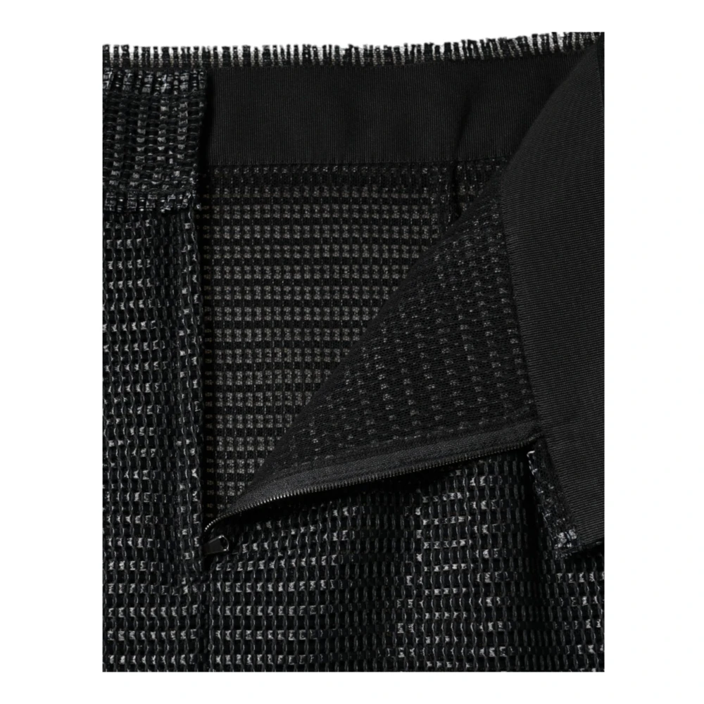 Dolce & Gabbana Zwart High Waist Pencil Cut Midi Rok Black Dames