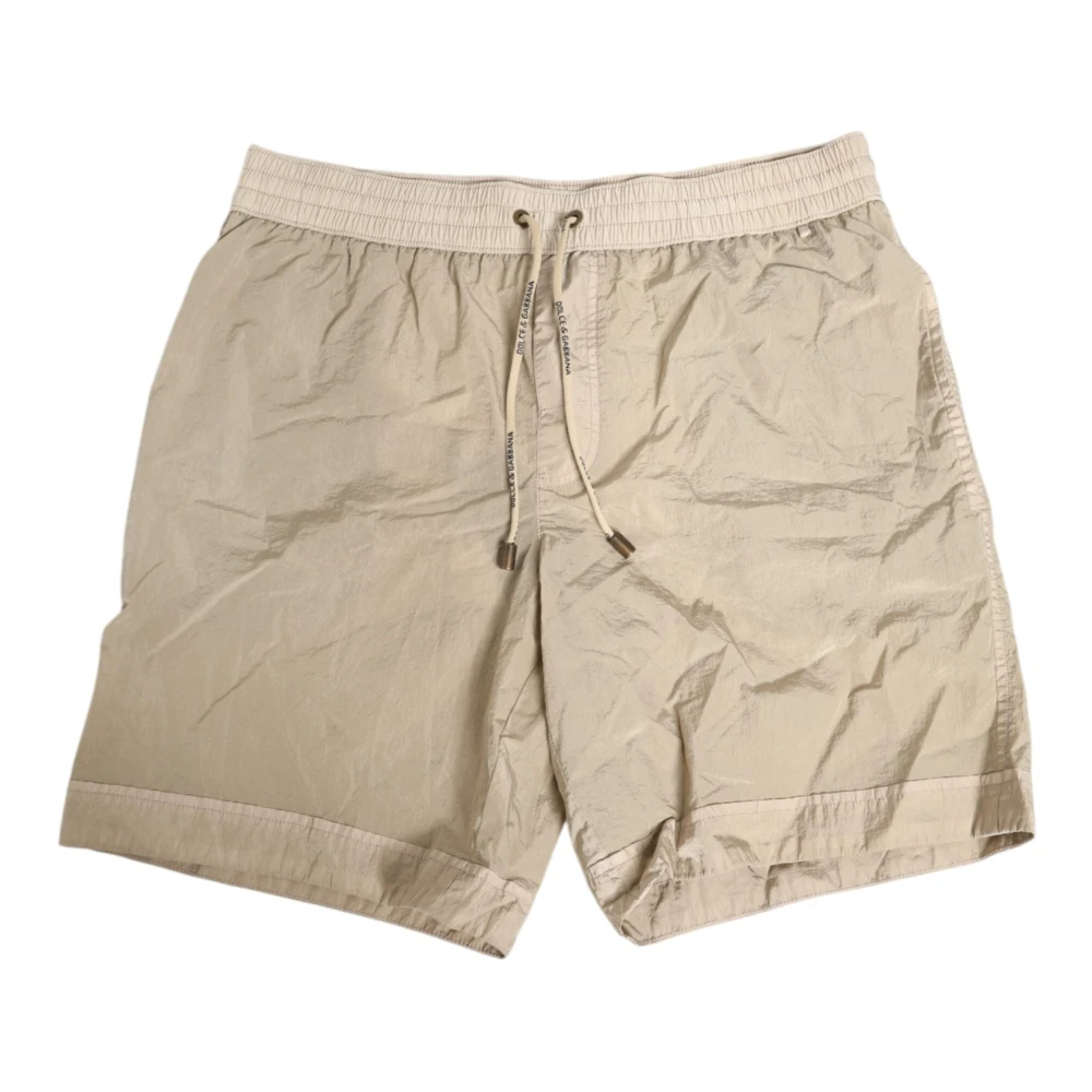 Dolce & Gabbana Men's Beige Swim Shorts - Beachwear - Xs - Swimwear