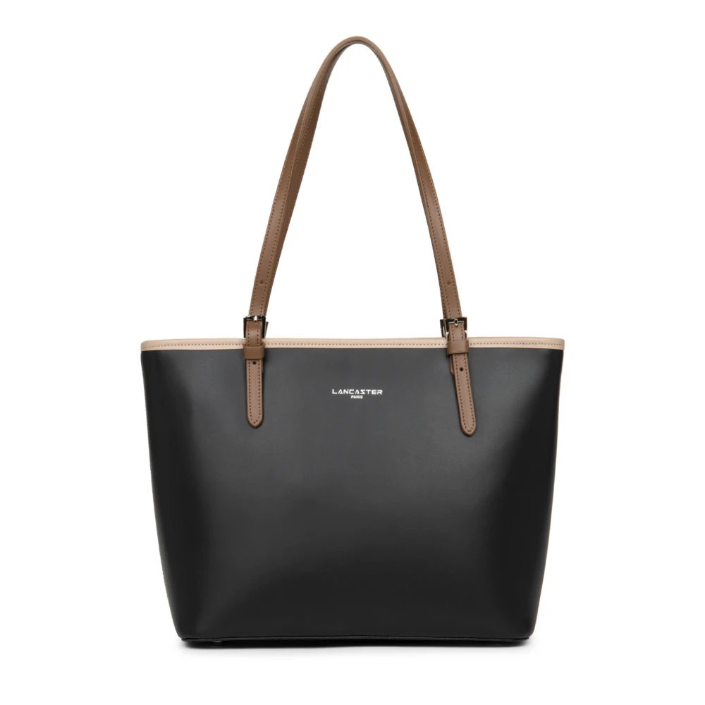 Lancaster Black Zippered Shoulder Tote Smooth Model - Female - Shopping Bags - One Size - Bags
