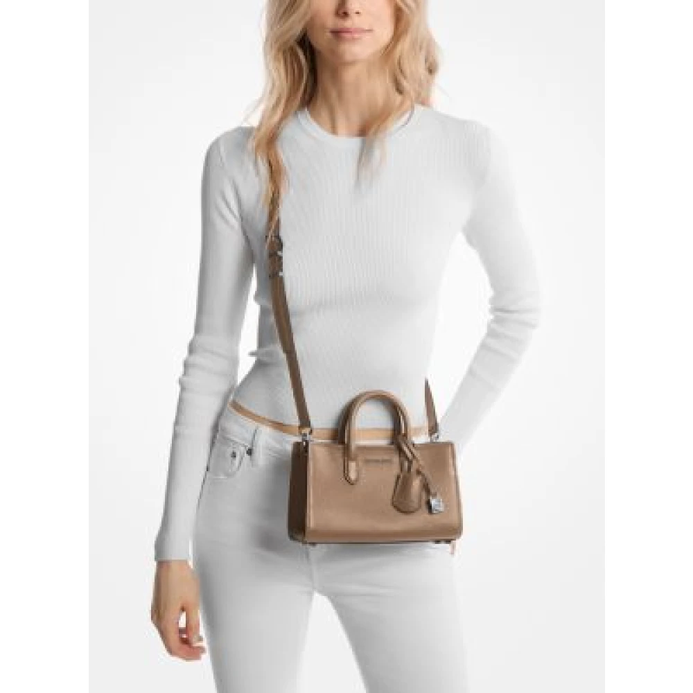 Michael Kors Scarlett Lederen Crossbody Tas Brown Dames