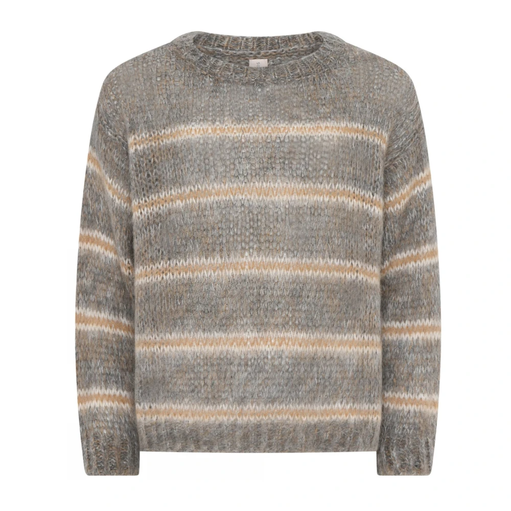 Skovhuus Gestreepte Hairy Pullover Blouse Grijs Multicolor Dames