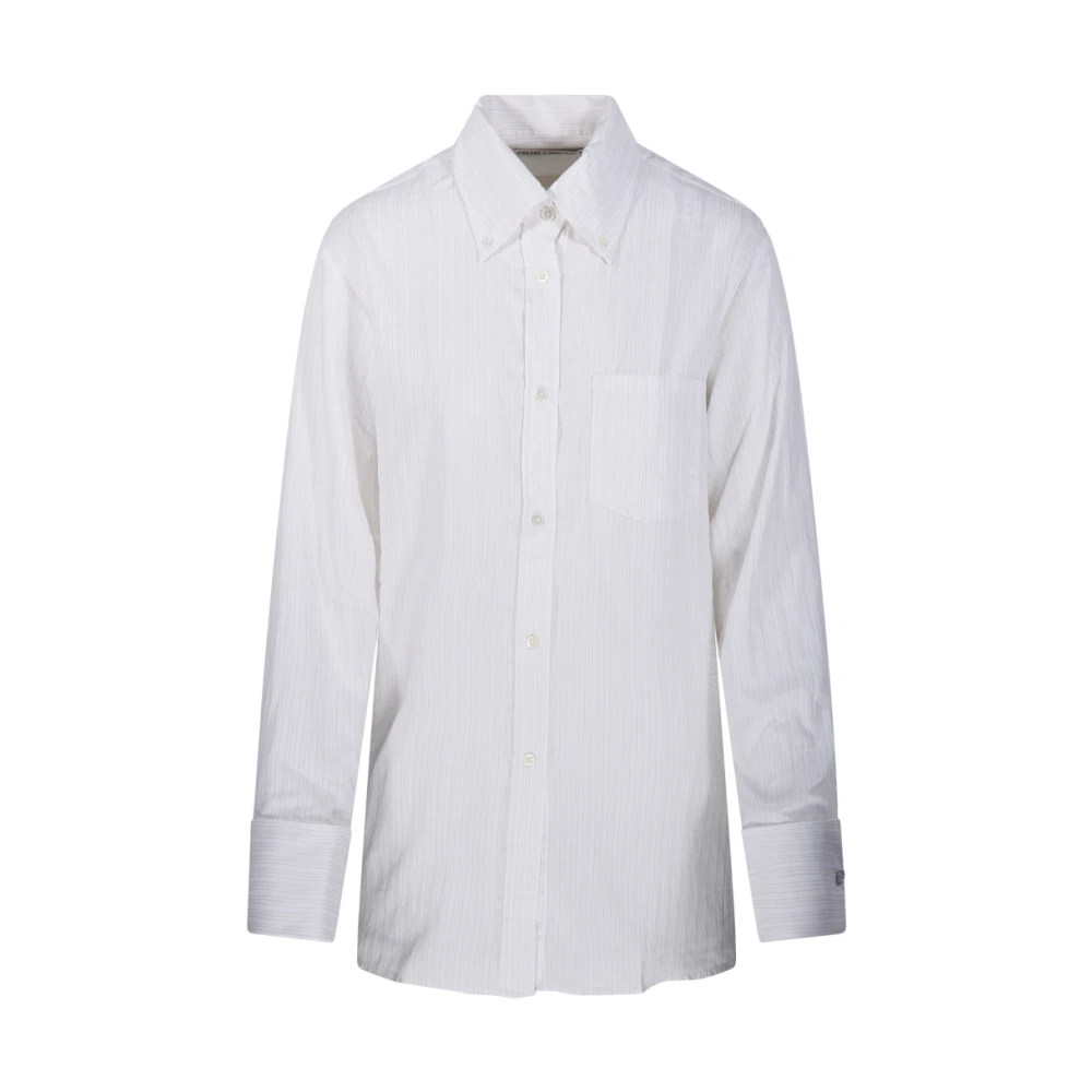 Our Legacy Franse Streep Ceremonie Viscose Shirt White Dames