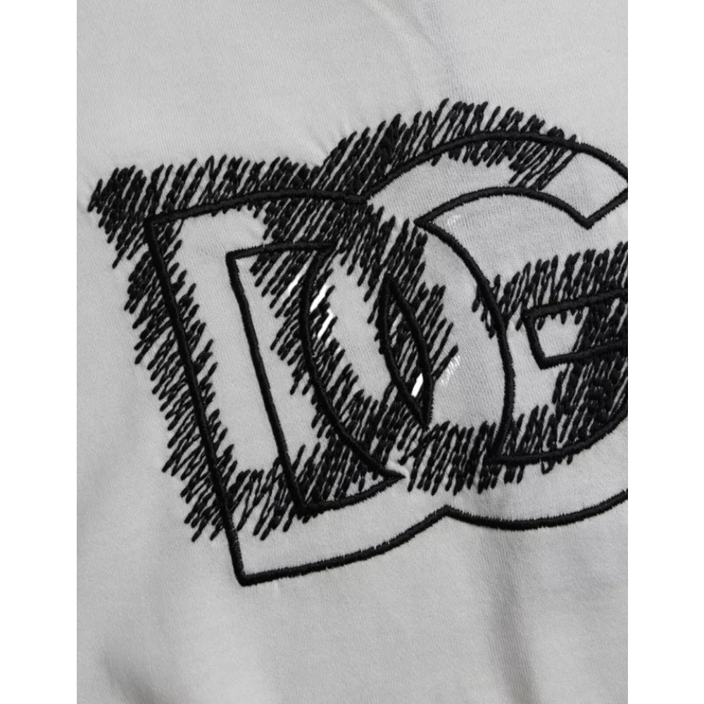 Dolce & Gabbana Wit Logo Ronde Hals T-Shirt White Heren