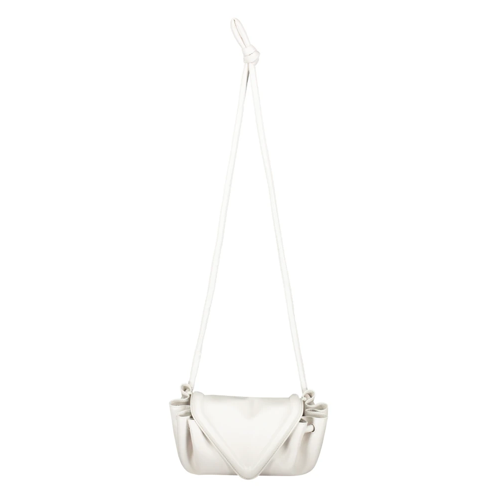 Bottega Veneta Leren Crossbody Tas White Dames