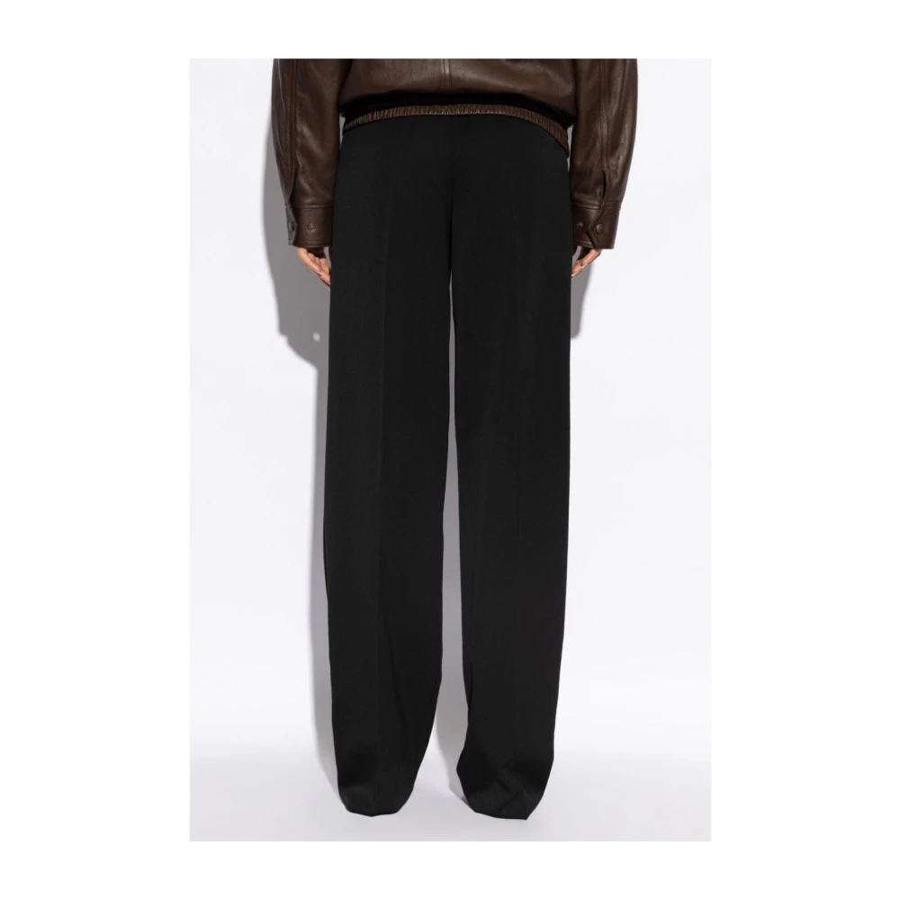 Saint Laurent Zwarte wollen broek met rechte pijpen Black Dames