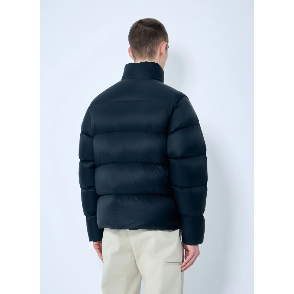Moncler Gewatteerd donsjack met logopatch Black Heren