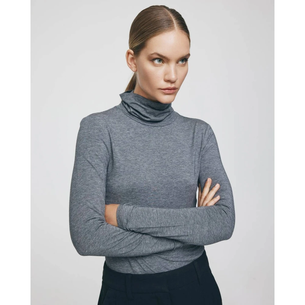 moss copenhagen Betrina Lange Mouw Top Gray Dames