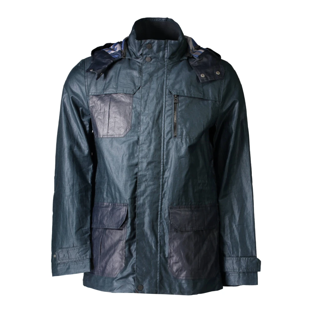 Geox Stijlvolle Groene Polyesterjas met Capuchon Green Heren
