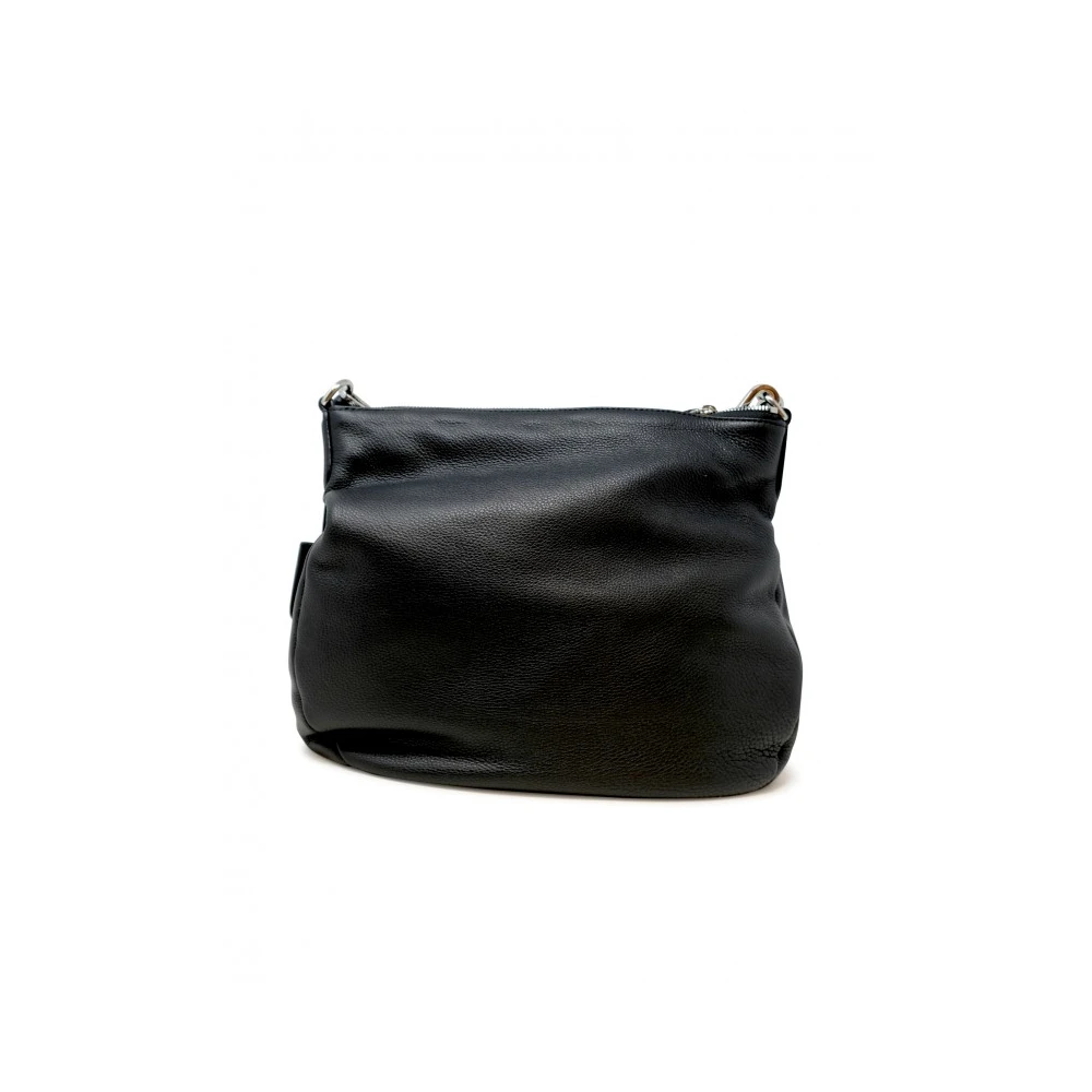 abro Zwarte leren schoudertas Black Dames