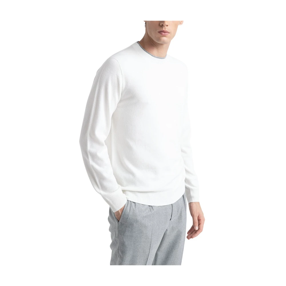 PESERICO Wol zijde en kasjmier garen trui White Heren
