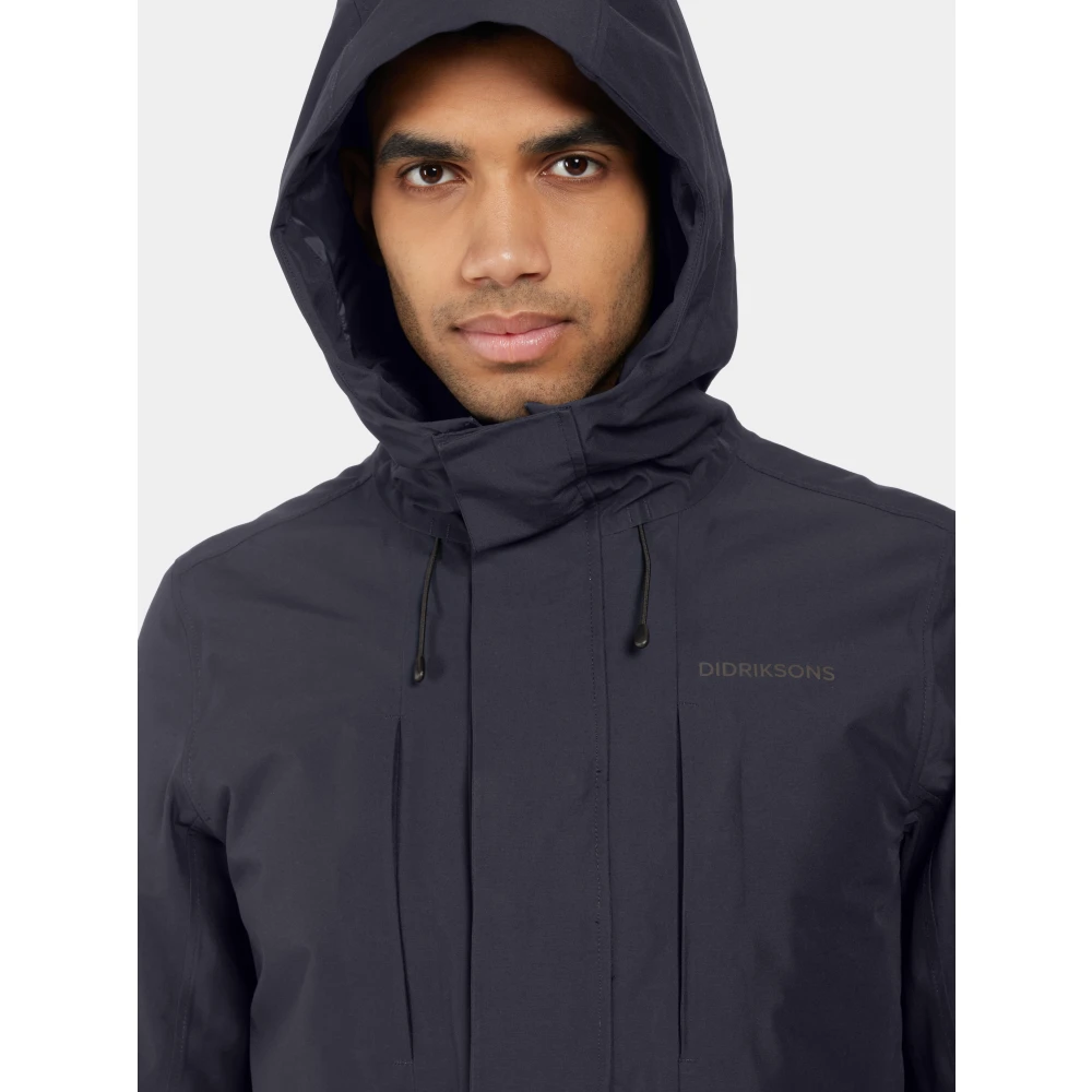Didriksons Parka met Shawl Kraag en Zak Blue Heren