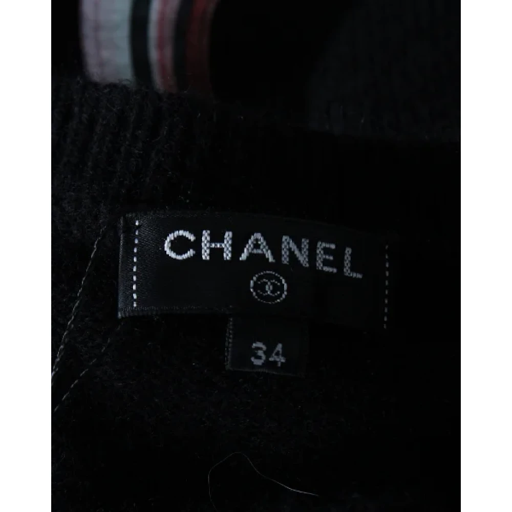 Chanel Vintage Pre-owned Cashmere outerwear Black Dames