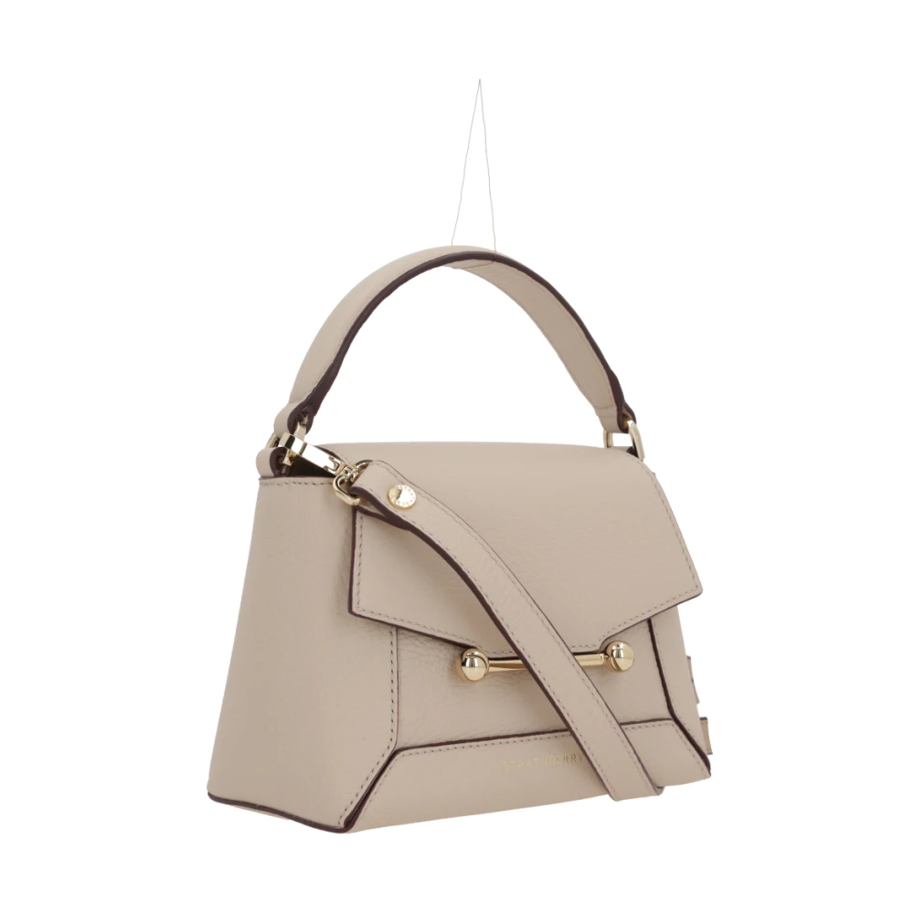 Strathberry Handtas met gouden metalen accenten en afneembare band Beige Dames