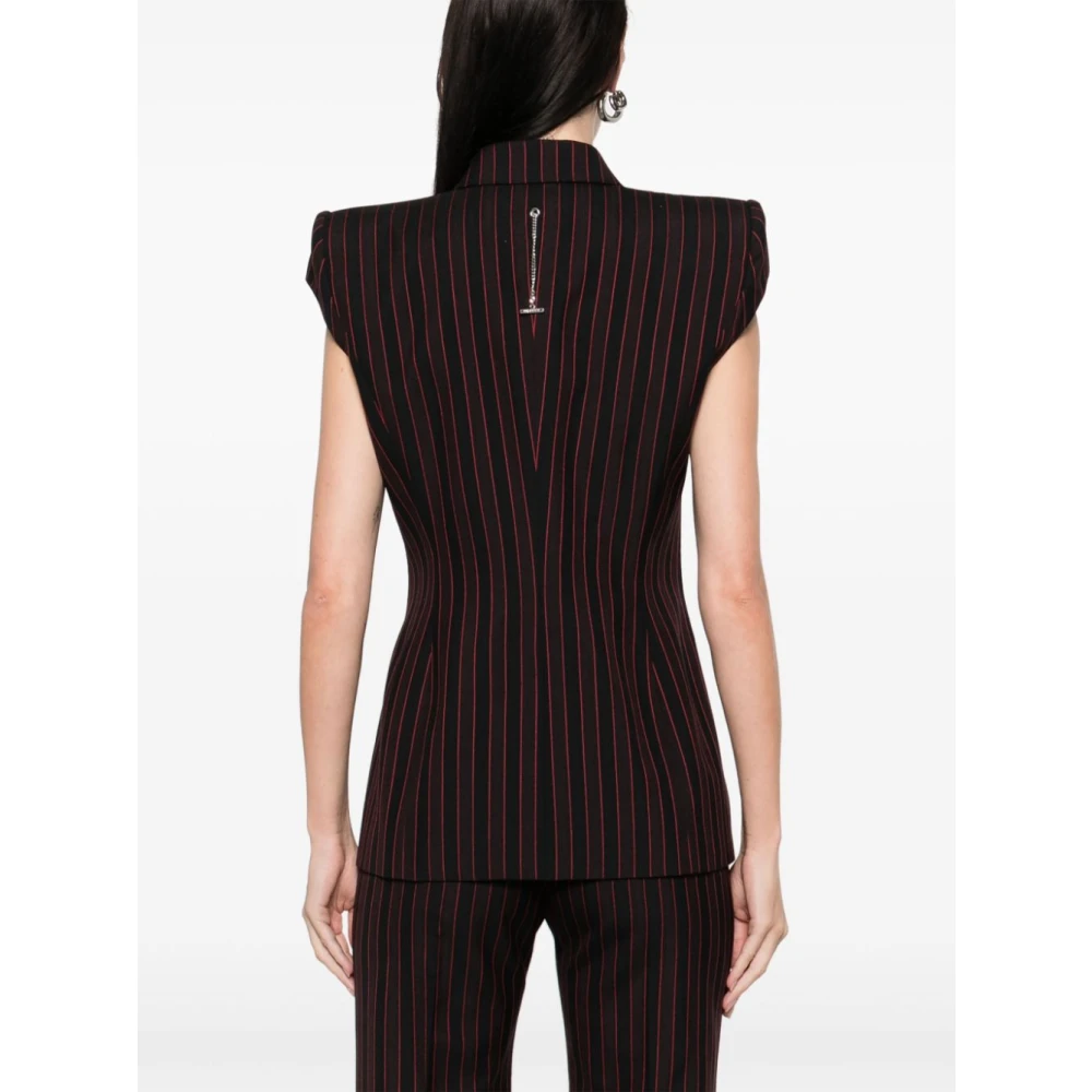 alexander mcqueen Elegante buitenkleding in zwart en bordeaux Red Dames