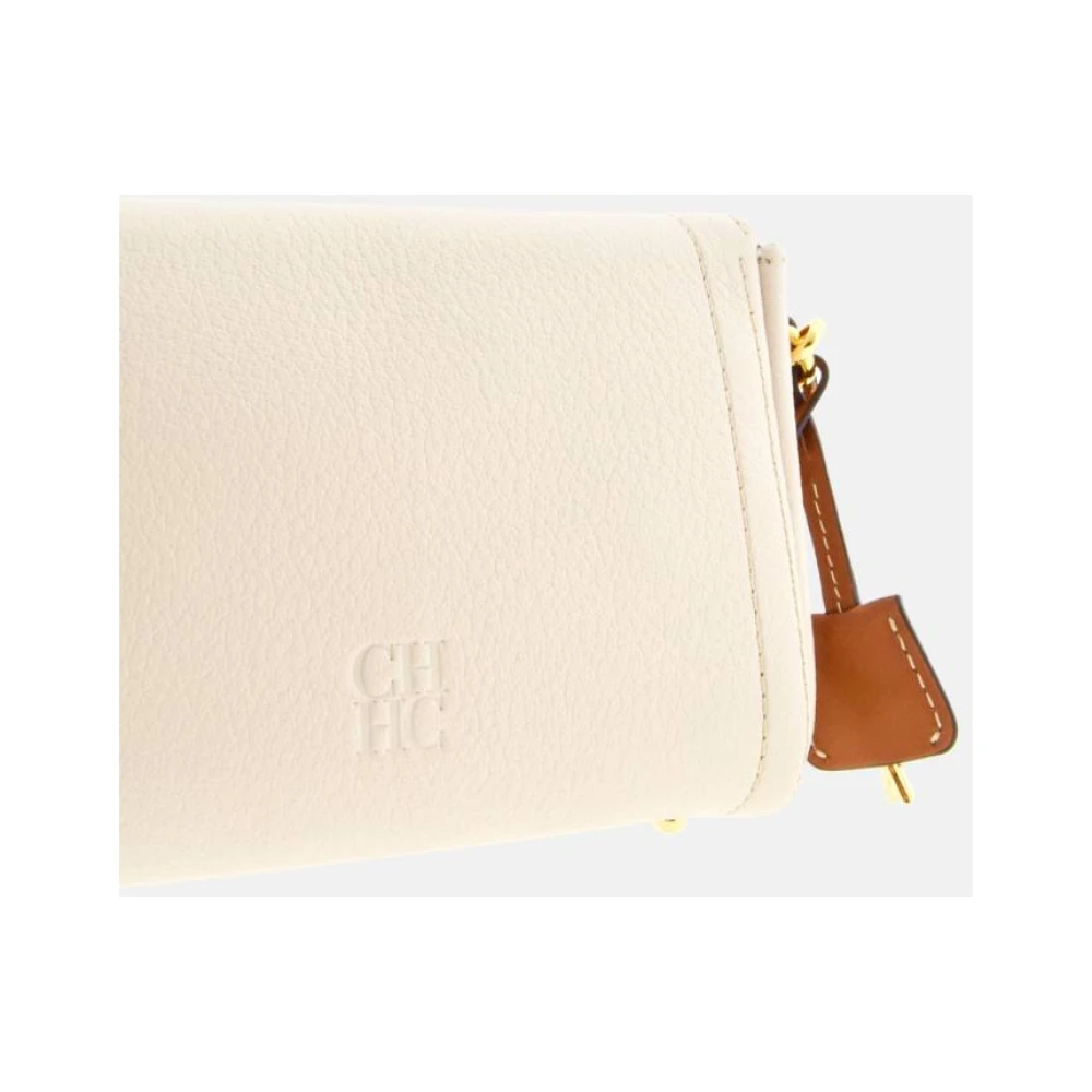 Carolina Herrera Vergrendelde Crossbody Mini Tas Magnolia Beige Dames