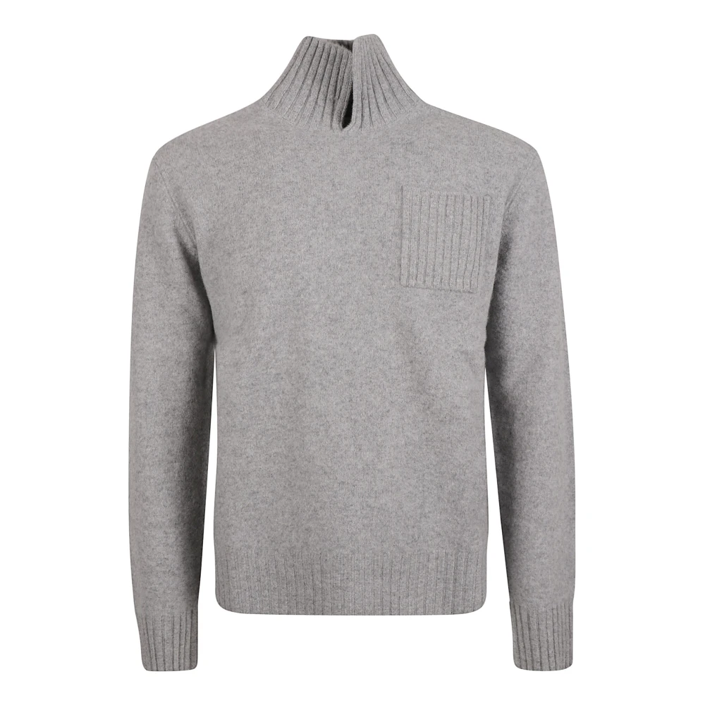 Ballantyne Sailor Neck Pullover Sweaters Gray Heren