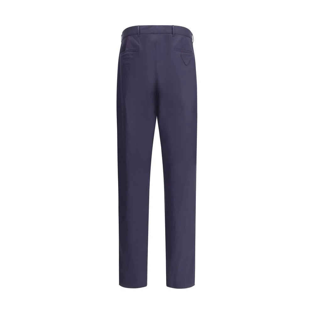 Prada Katoenen Broek met Rits aan de voorkant Blue Heren