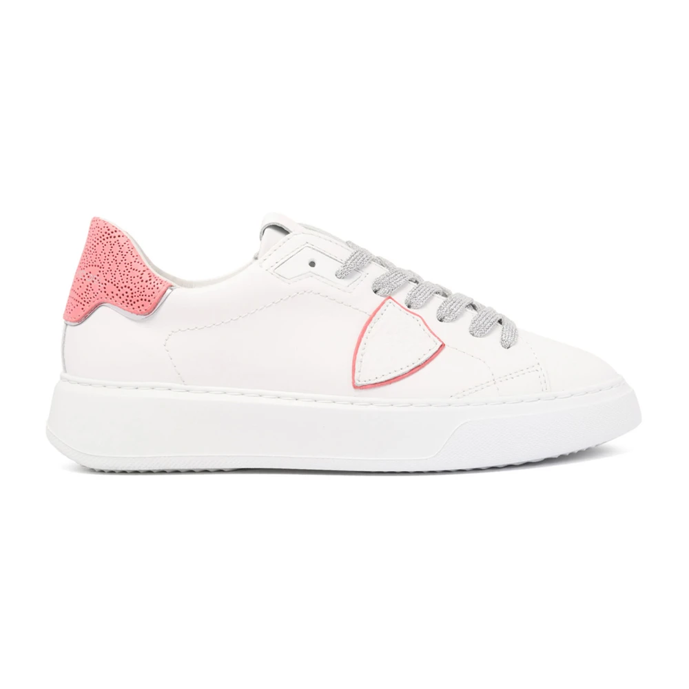 Philippe Model Witte Koraalroze Tempel Sneakers Dames Schoenen