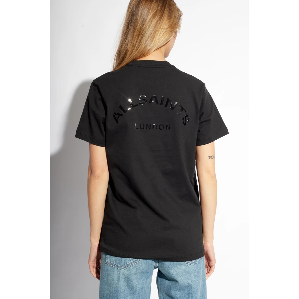 AllSaints Downtown T-shirt met logo Black Dames