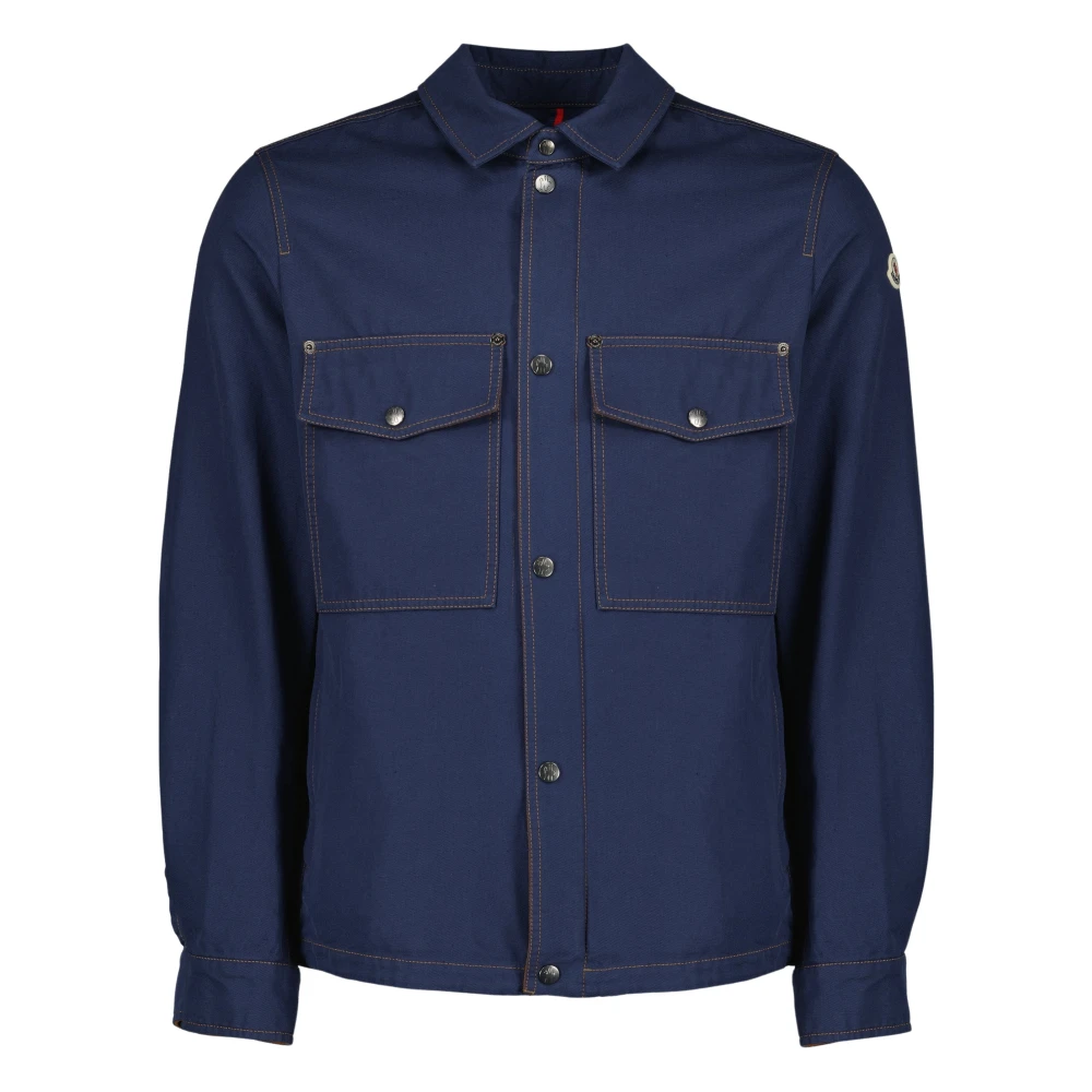 Moncler Men's Blue Denim Jackets, Xl, Watagua Shirt Jacket