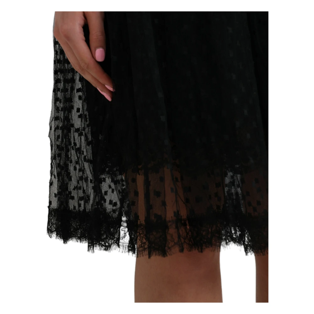 Dolce & Gabbana Zwarte Kant A-lijn Rok Black Dames