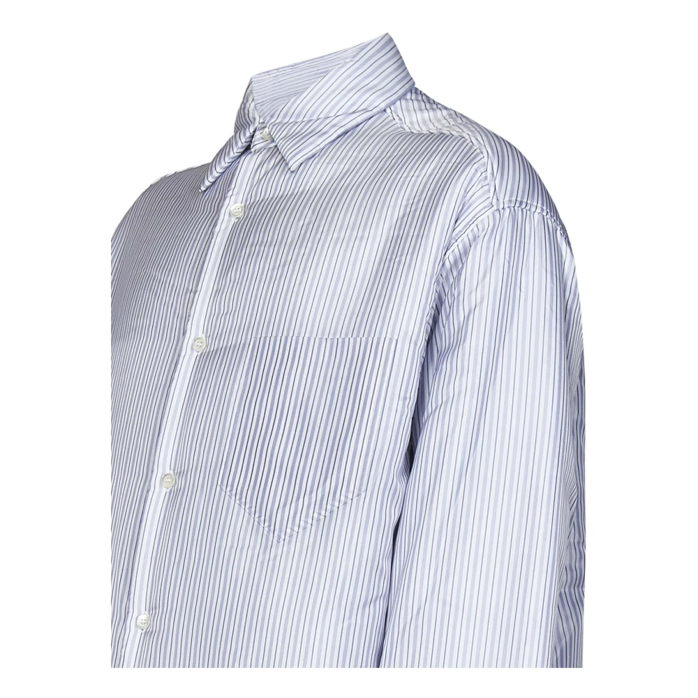 Maison Margiela Blauwe knoopsluiting overhemd met stikdetail Blue Dames