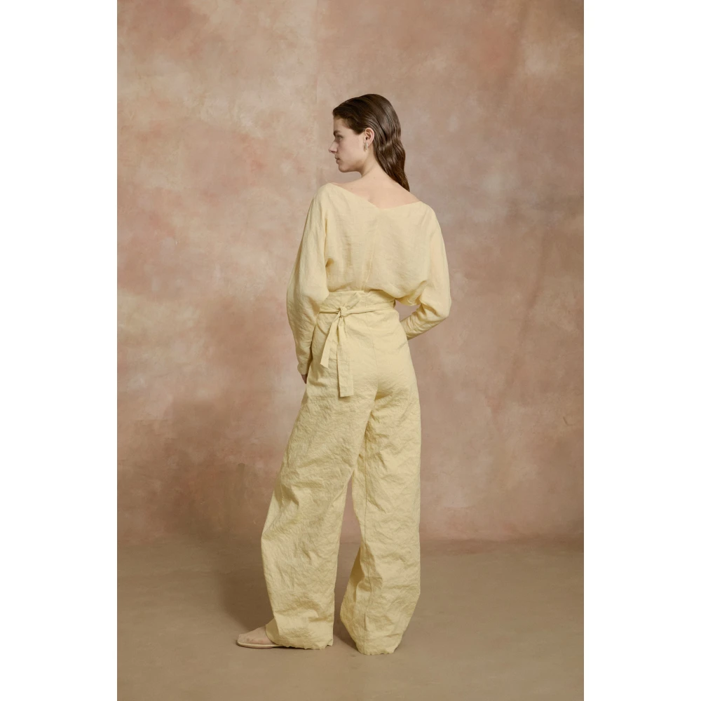 Cortana Citroen lichtgele hoge taille broek Yellow Dames