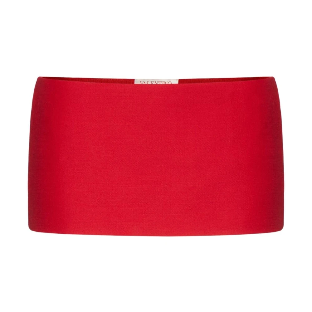 Valentino Rode hoge taille Crepe Couture rok Red Dames