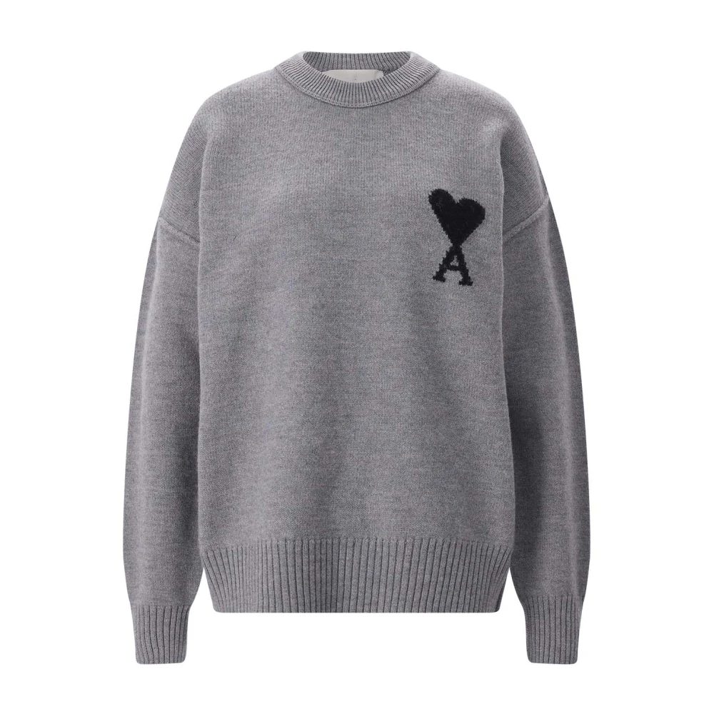 Ami Paris Donna Grigio - Maglieria A Girocollo - Knitwear - M