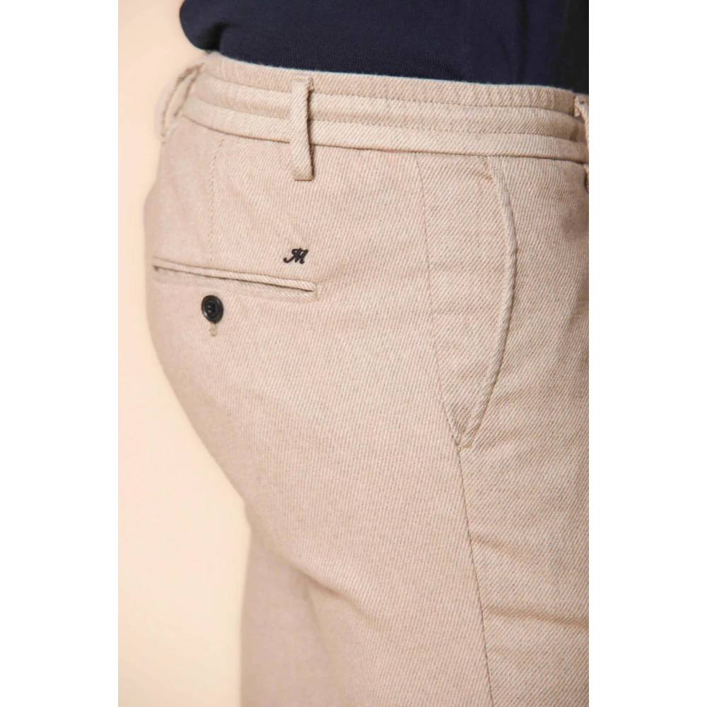 Mason's Slim Fit Flanellen Chino Jogger Broek Gray Heren