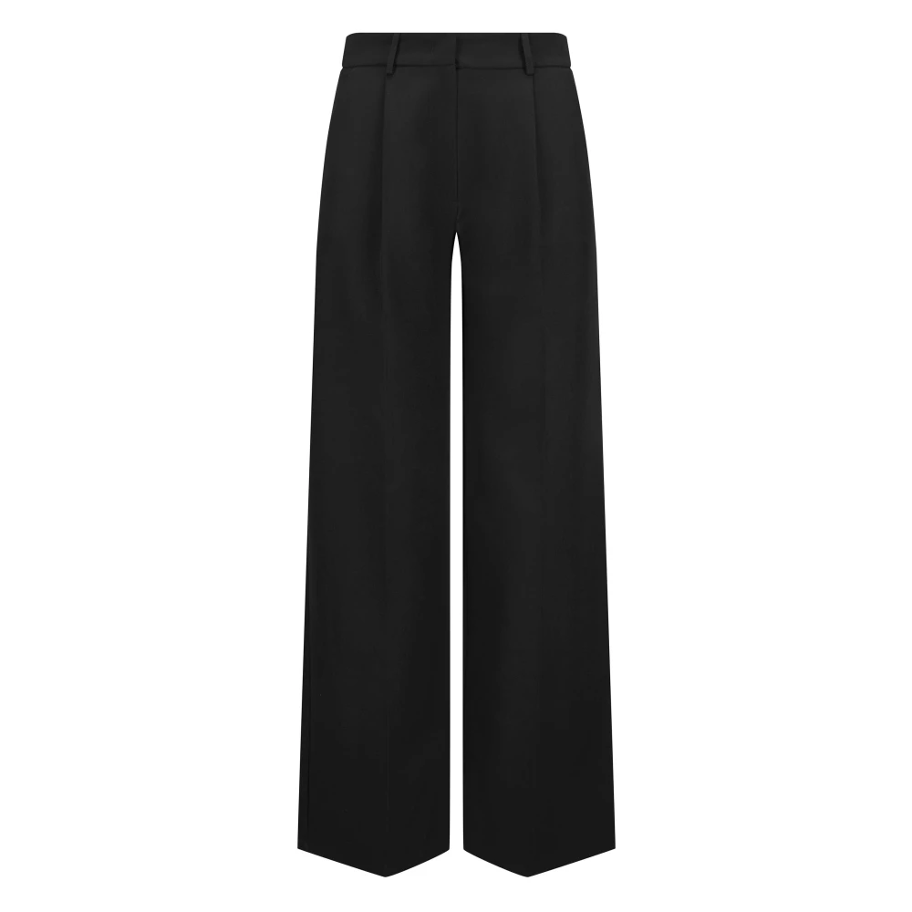 Nicowa Op Maat Gemaakte Broek met Geplooide Voorkant Black Dames