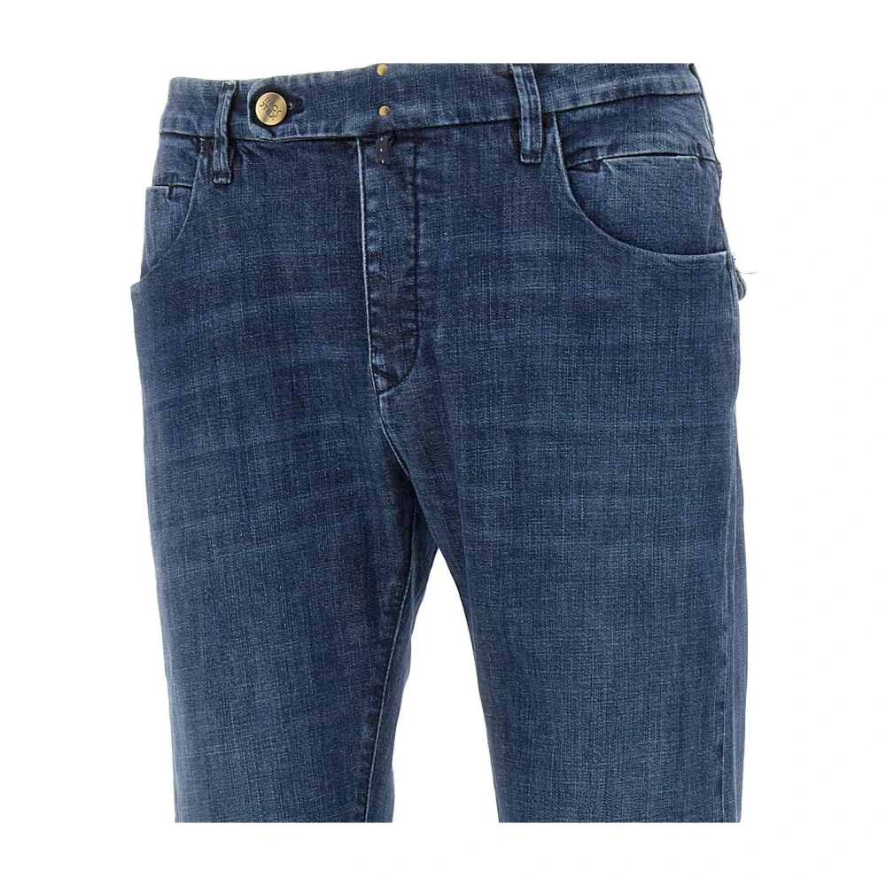 Incotex Donkerblauwe Stretch Denim Jeans Blue Heren