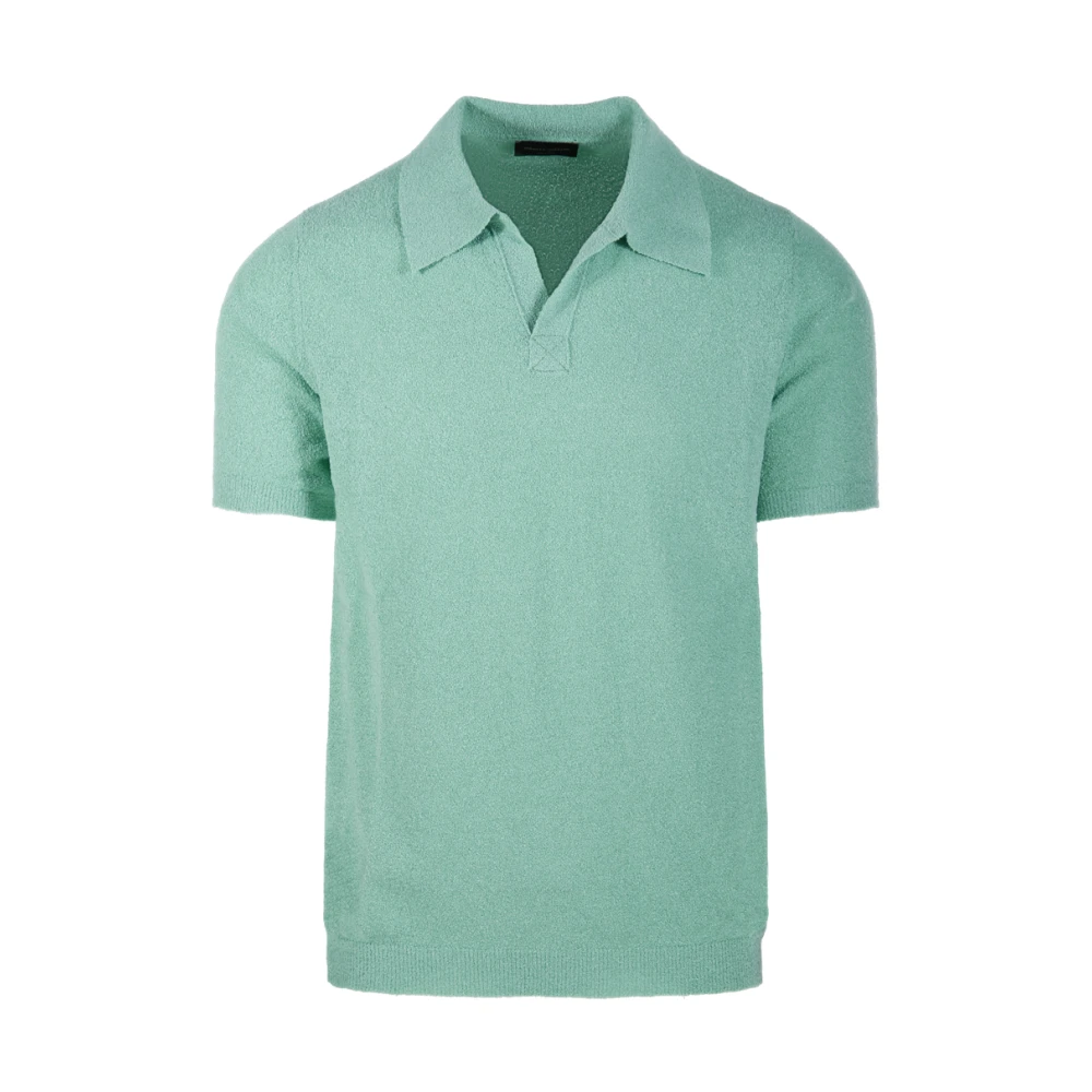 Roberto Collina Menta Polo Korte Mouw Sweater Green Heren