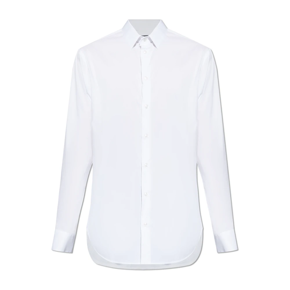 Giorgio Armani , Formal Shirts, Male, White, 3XL, Stretch Fabric Shirt With Collar Stays