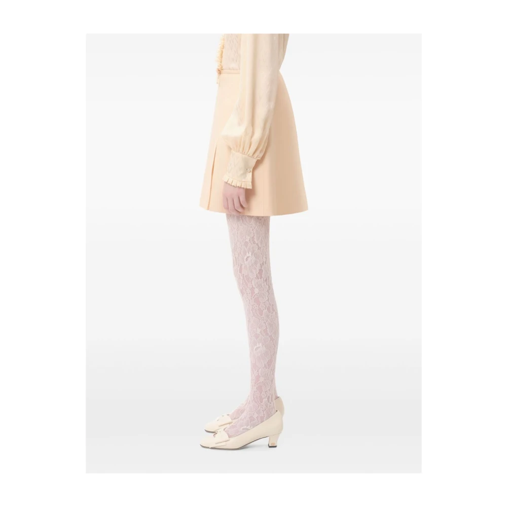 Valentino Garavani A-Lijn Rok met Voorstrik Beige Dames