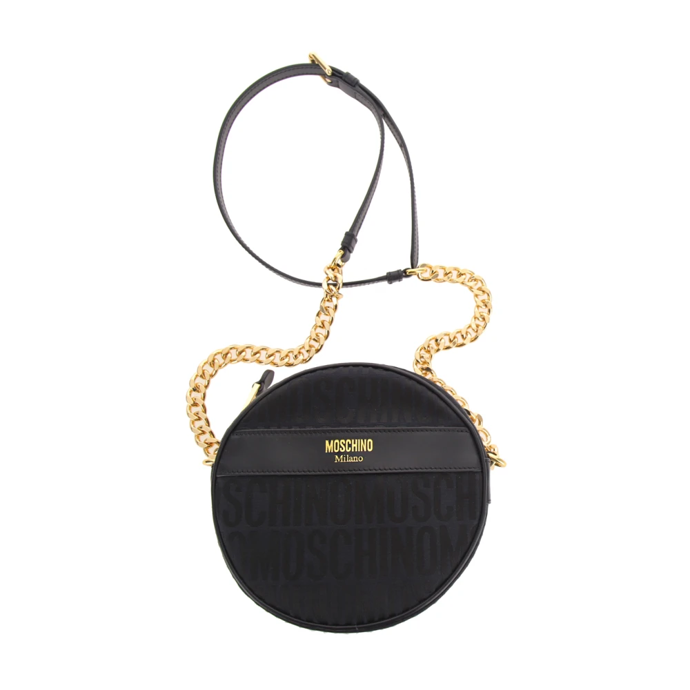 Moschino Ronde Logo Schoudertas Black Dames