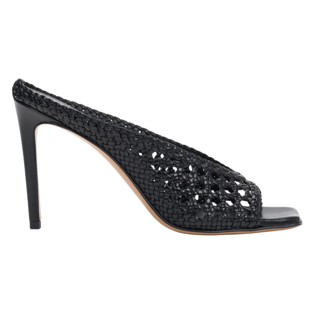 Guglielmo Rotta Women's Black Heeled Mules, 4 Uk, Woven Mules