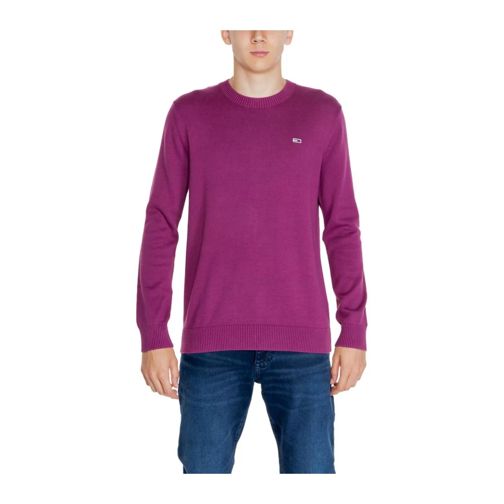 Tommy Jeans Katoenen Trui Herfst Winter Collectie Purple Heren